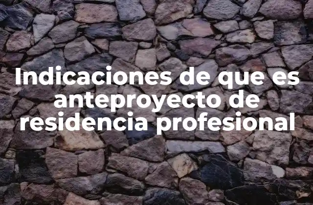 La importancia de seguir las indicaciones para el anteproyecto de residencia profesional