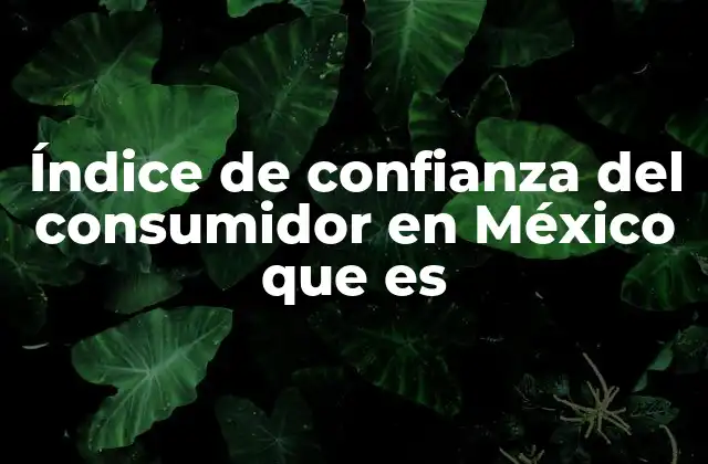 Índice de Confianza Del Consumidor en México que es
