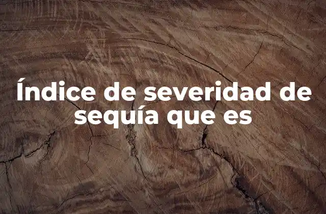 Índice de Severidad de Sequía que es