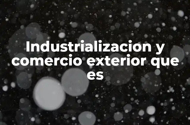 Industrializacion y Comercio Exterior que es