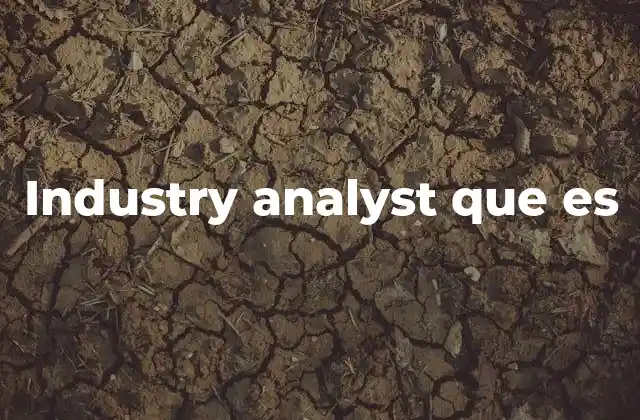 Industry Analyst que es