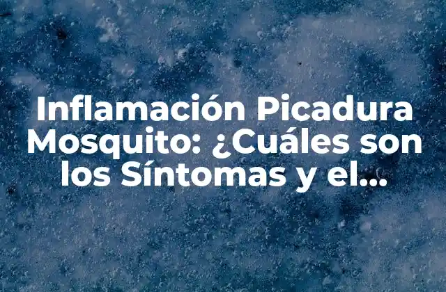 Inflamación Picadura Mosquito: ¿cuáles Son los Síntomas y el Tratamiento?
