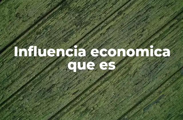 Influencia Economica que es