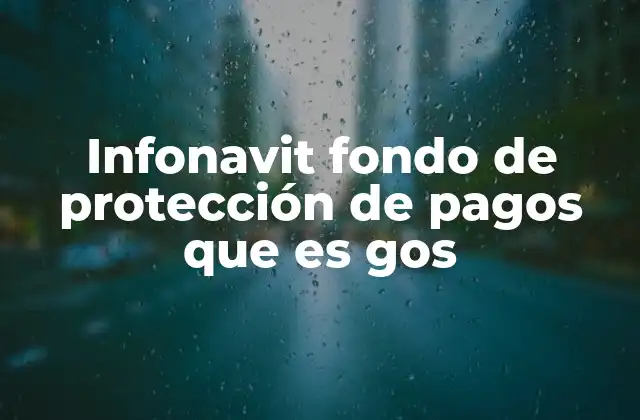 Infonavit Fondo de Protección de Pagos que es Gos
