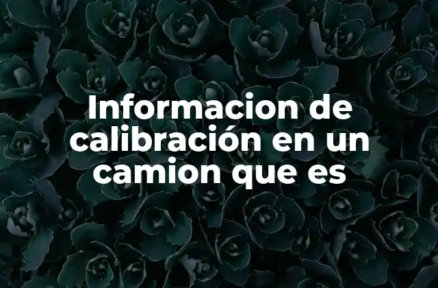 Informacion de Calibración en un Camion que es