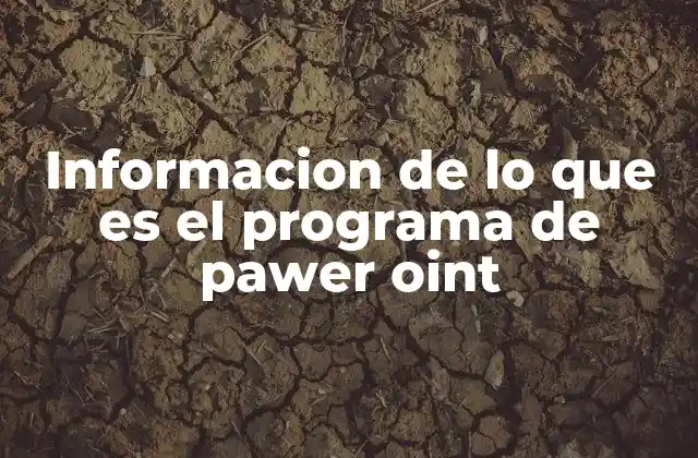 Informacion de Lo que es el Programa de Pawer Oint