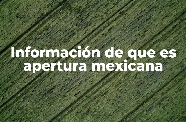 Información de que es Apertura Mexicana