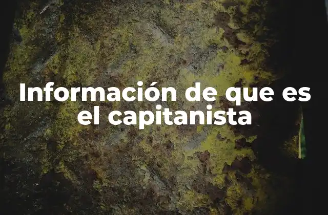 Información de que es el Capitanista
