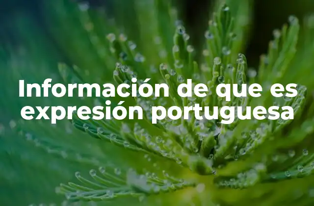 Información de que es Expresión Portuguesa