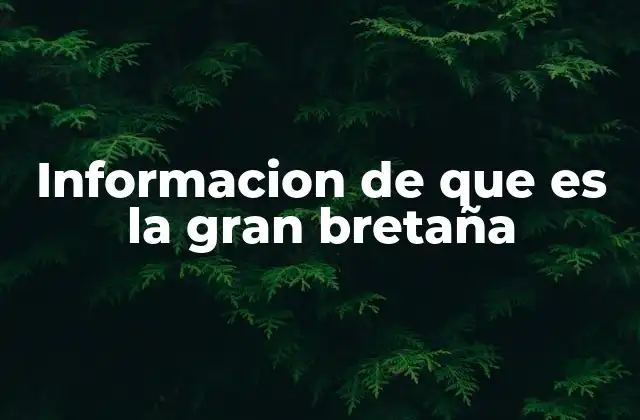 Informacion de que es la Gran Bretaña