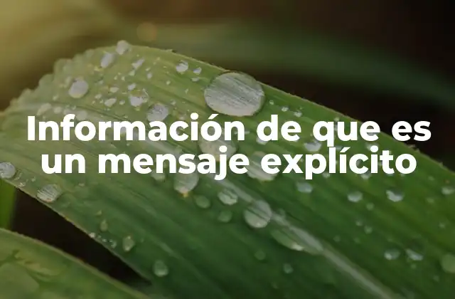 Información de que es un Mensaje Explícito