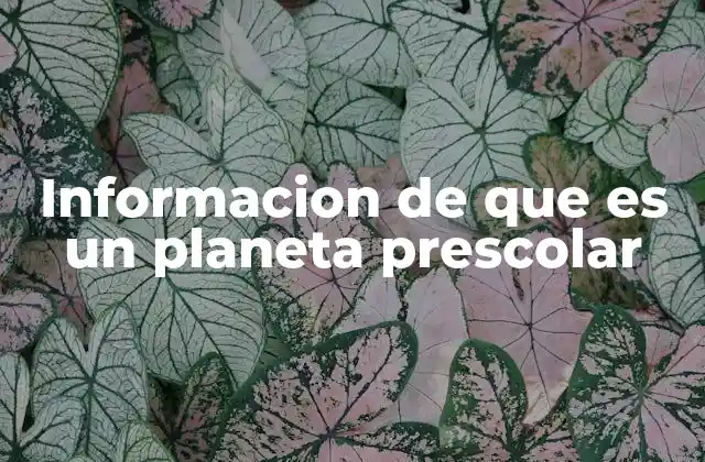 Informacion de que es un Planeta Prescolar