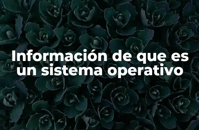 Información de que es un Sistema Operativo 2 La base del funcionamiento de cualquier dispositivo digital
