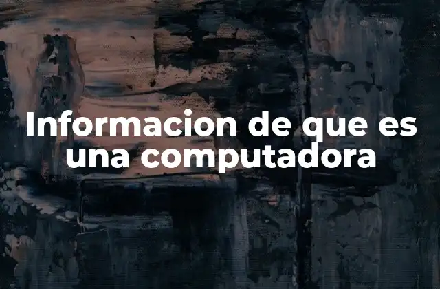 Informacion de que es una Computadora