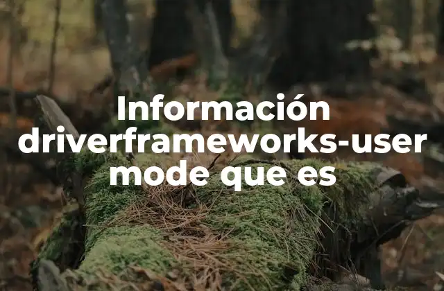Información Driverframeworks-user Mode que es