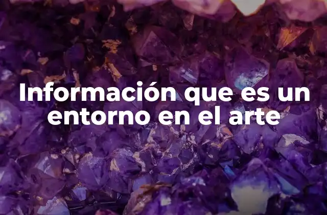 Información que es un Entorno en el Arte