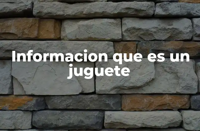 Informacion que es un Juguete