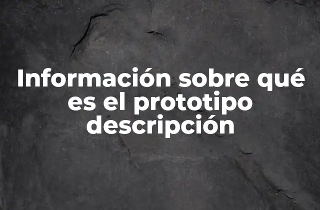 Información sobre Qué es el Prototipo Descripción 2 El prototipo como herramienta de validación y mejora