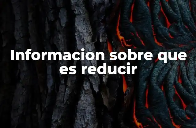 Informacion sobre que es Reducir
