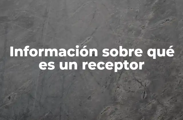 Información sobre Qué es un Receptor