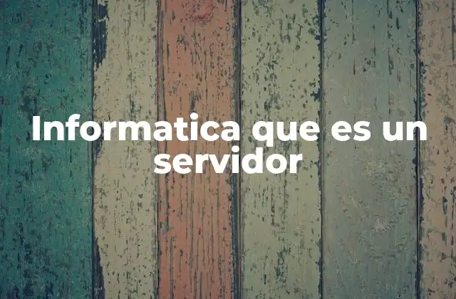 Informatica que es un Servidor