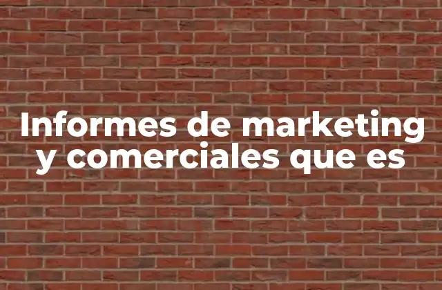 Informes de Marketing y Comerciales que es