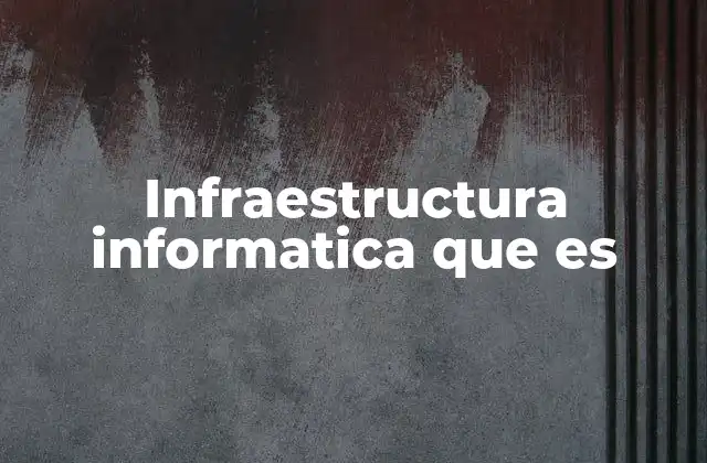 Infraestructura Informatica que es