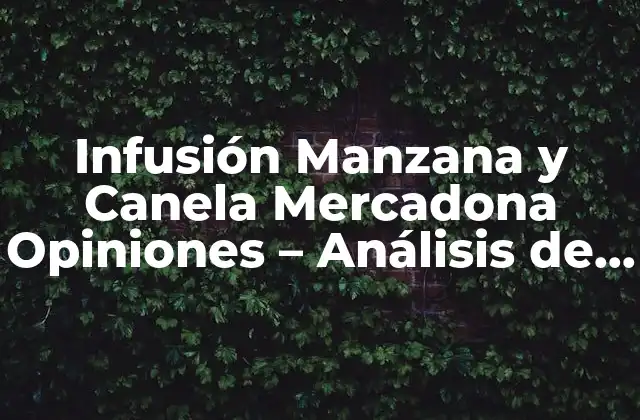 Infusión Manzana y Canela Mercadona Opiniones – Análisis de la Mejor Infusión para Tu Salud