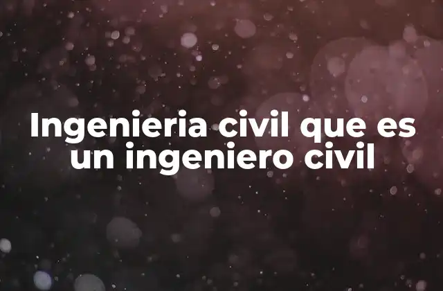 Ingenieria Civil que es un Ingeniero Civil