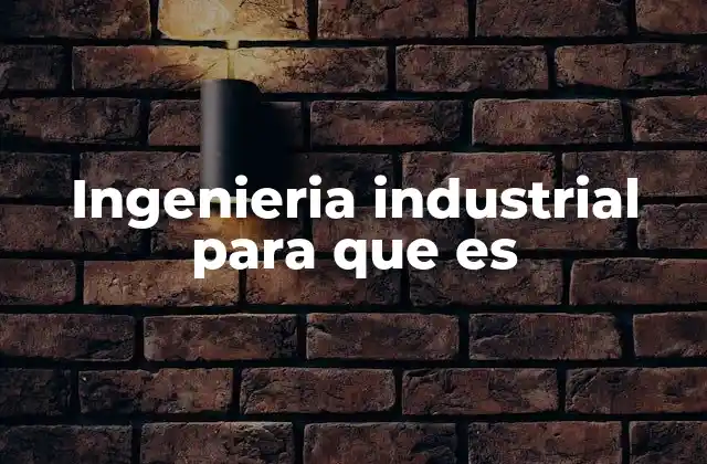 Ingenieria Industrial para que es