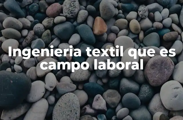 Ingenieria Textil que es Campo Laboral