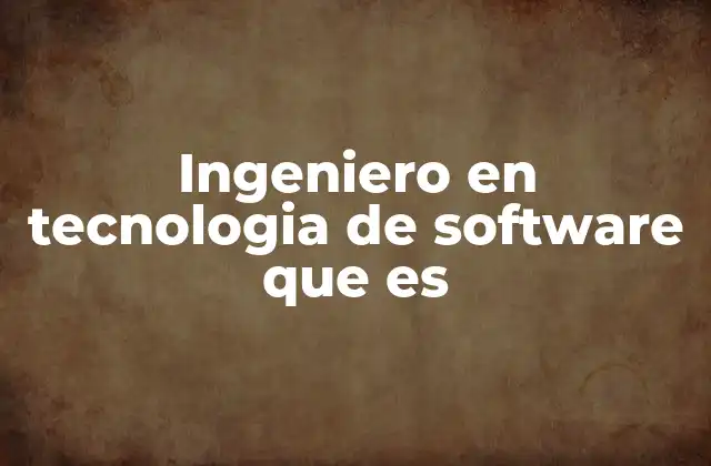 Ingeniero en Tecnologia de Software que es 2 El rol del ingeniero en tecnología de software en la industria moderna