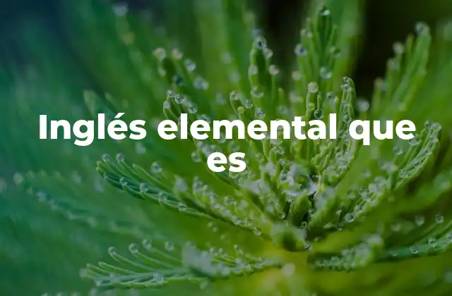 Inglés Elemental que es