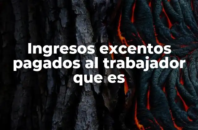 Ingresos Excentos Pagados Al Trabajador que es