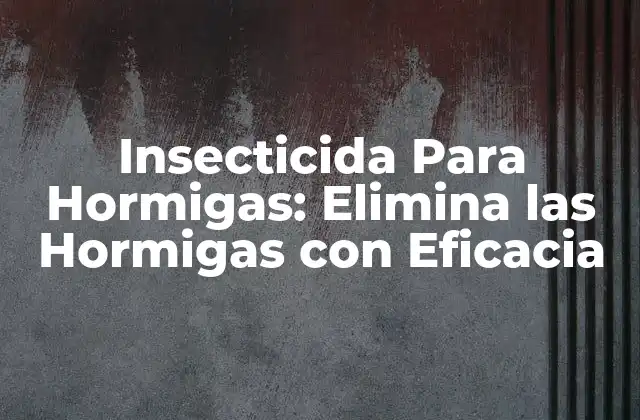 ¿Qué Es un Insecticida Para Hormigas?