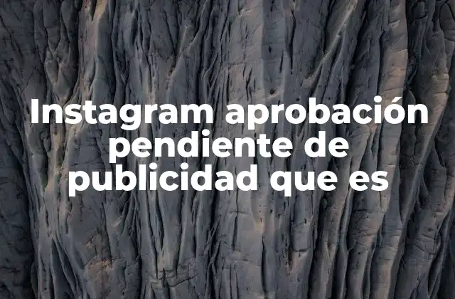 Instagram Aprobación Pendiente de Publicidad que es