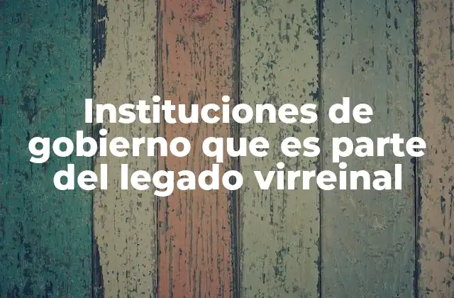 Instituciones de Gobierno que es Parte Del Legado Virreinal