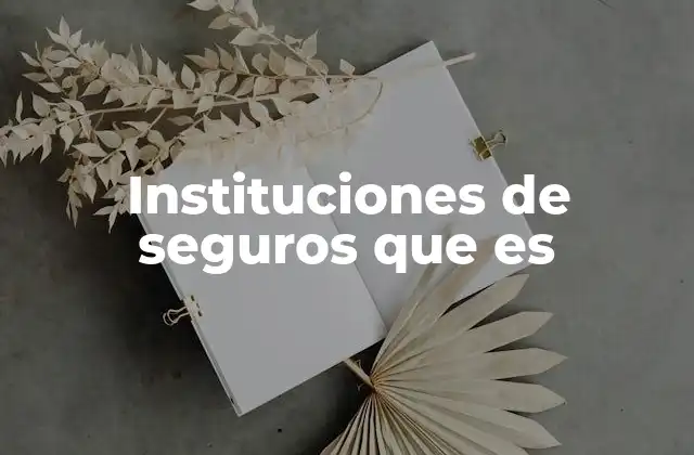 Instituciones de Seguros que es
