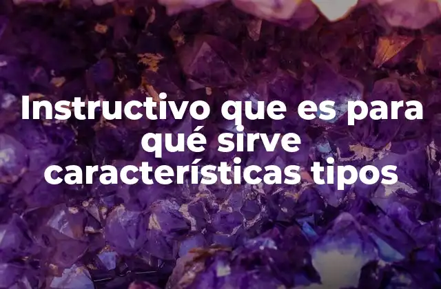 Instructivo que es para Qué Sirve Características Tipos