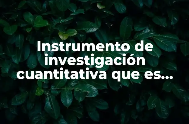 Instrumento de Investigación Cuantitativa que es Fiabilidad