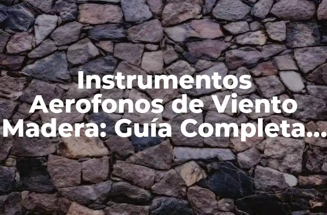 Instrumentos Aerofonos de Viento Madera: Guía Completa y Detallada