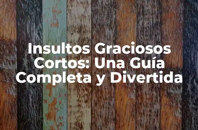 Insultos Graciosos Cortos: una Guía Completa y Divertida
