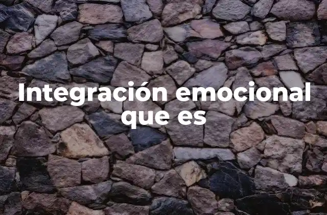 Integración Emocional que es