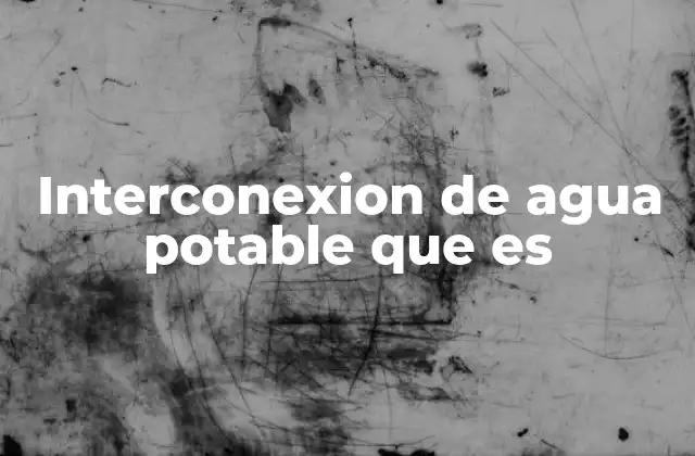 Interconexion de Agua Potable que es