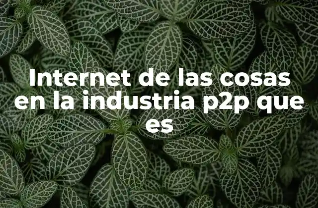 Internet de las Cosas en la Industria P2p que es 2 Cómo funciona la conectividad p2p en el entorno industrial
