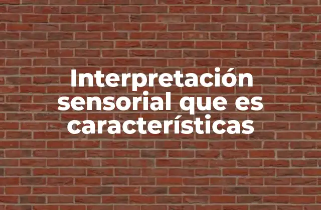Interpretación Sensorial que es Características