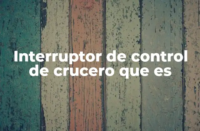 Interruptor de Control de Crucero que es