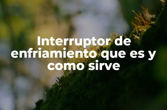 Interruptor de Enfriamiento que es y como Sirve