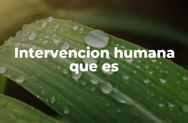 Intervencion Humana que es