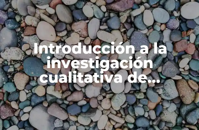 Introducción a la Investigación Cualitativa de Mercados que es